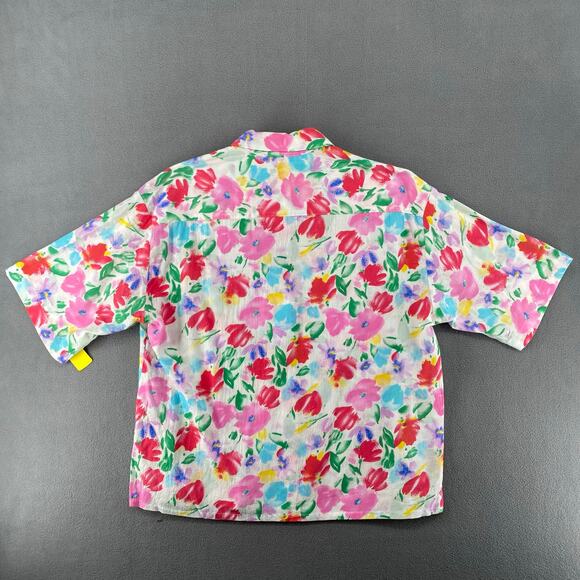 Vtg NOS 80s 90s Two Potato Resort Wear Button Down Shirt + Shorts Set S Floral - Picture 3 of 9